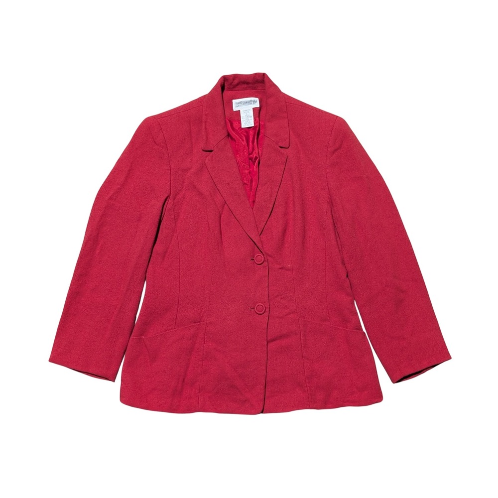 Vintage Lands End Blazer Women 6P Red Two Button Career Professional Petite